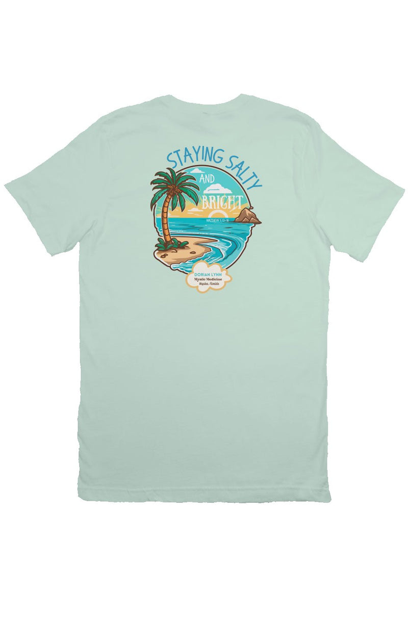 Salt and Light Retro Style Palm T Shirt Cool Mint - Dorian Lynn