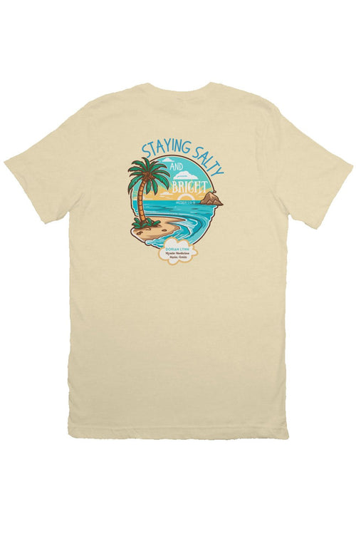 Salt and Light Retro Style Palm T Shirt Cream - Dorian Lynn